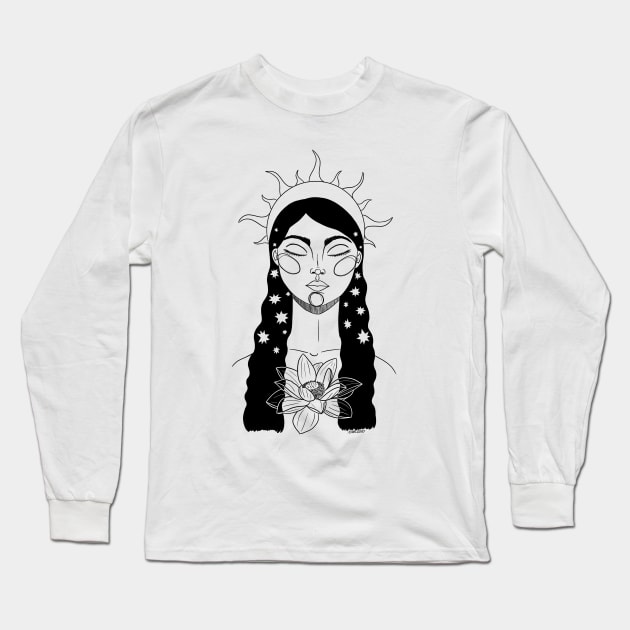 Astrological Lotus Long Sleeve T-Shirt by The Immaculate Witch